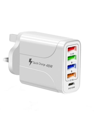 Buy PD48 Fast Charger 4 USB+PD18W USB Charger. in UAE