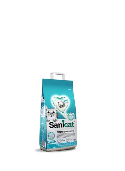 Buy SANICAT CLUMPING WHITE ACTIVE DRY FOODFOR CAT  10 L in Egypt