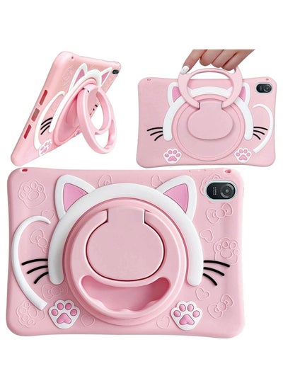 Buy Case for Honor Pad 8 12 Inch 2022 Cover, Cute Cat Kids Case with 360° Rotating Handle Kickstand Shockproof Rugged Heavy Duty Kids Friendly Tablet Cover, Pink in UAE