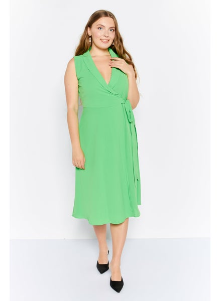 اشتري Women Plain Midi Dress, Light Green في السعودية