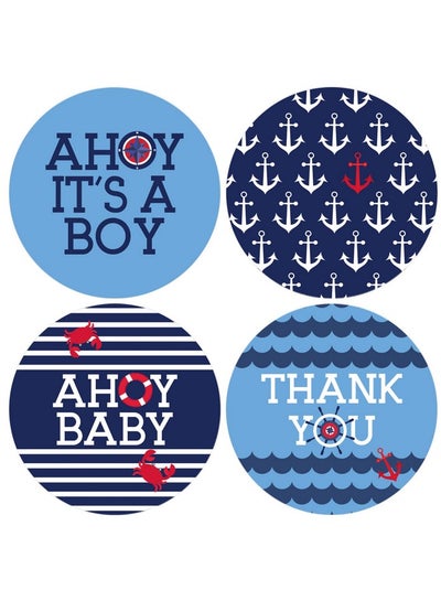 Buy Ahoy It'S A Boy Baby Shower Thank You Stickers 1.75 In 40 Labels in Saudi Arabia