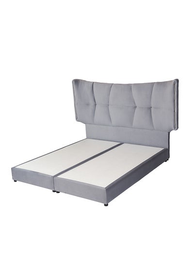 Buy Al Malk | Velvet Bed Frame - Grey in Saudi Arabia