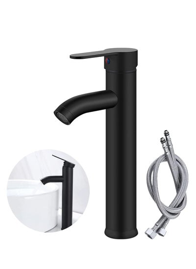 Buy Wash basin faucet, bathroom basin faucet, water mixer kitchen hot and cold water, sink single faucet, bathroom sink faucet, including hose (high) in Saudi Arabia