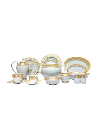 Buy Dining set, 62 pieces, Reem Shape, Canar Porcelain, Fathi Mahmoud, R108 in Egypt