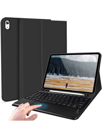 اشتري جراب iPad Air 5th Generation Case مع لوحة مفاتيح iPad Pro 11 بوصة لوحة مفاتيح لوحة مفاتيح ذكية لوحة مفاتيح لاسلكية قابلة للفصل لجهاز iPad Air 10.9 2022/2020 iPad Pro 11 3 2 1 Gen أسود في الامارات