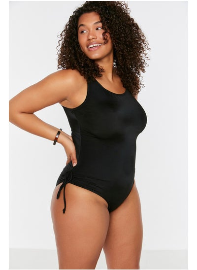 اشتري Black Drawstring Detailed Swimsuit with Slimming Effect TBBSS22MA0306 في مصر