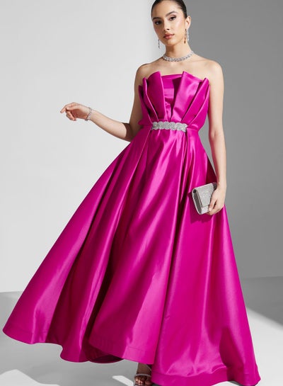 Buy Bardot Dress With Embellished Waist Detail in Saudi Arabia