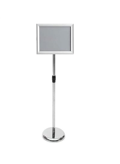 Buy A4 Snap Frame with Stand Adjustable Poster Stand Menu Stand Replaceable Advertisement Rack Floor Display Stands with Stable Round Base (Silver)|Rotating Poster Rack 66cm-111cm in UAE