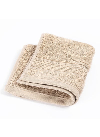 Buy Signature Face Towel, Beige - 33x33 cm in UAE