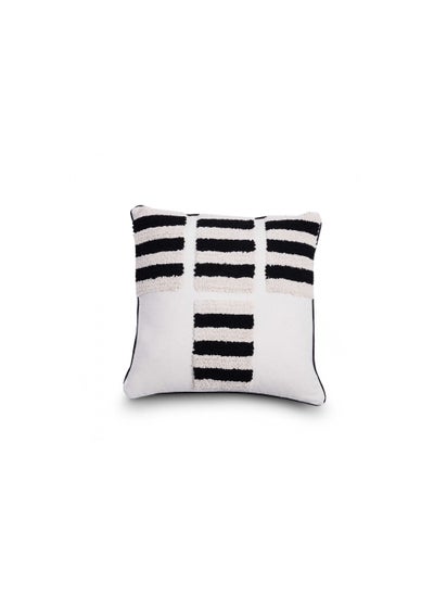 اشتري Maze Filled Cushion 45x45cm White/Black في الامارات