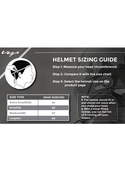 Buy VEGA Blaze Dx BZ2 Full Face Helmet Dull Black Grey-M in UAE