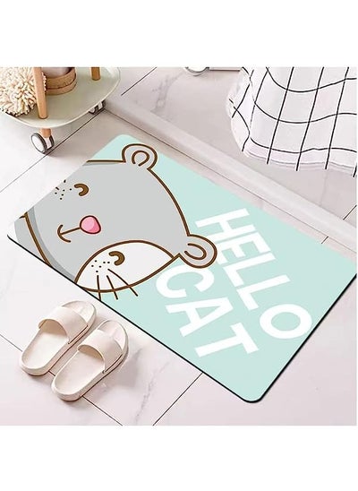 Buy Absorbent Floor Mat,Napa Skin Super Absorbent Bathroom Mat Thin Quick Dry Bath Mat Non-Slip Floor Mats for Bathroom Kitchen Sink(78x48cm) in Saudi Arabia