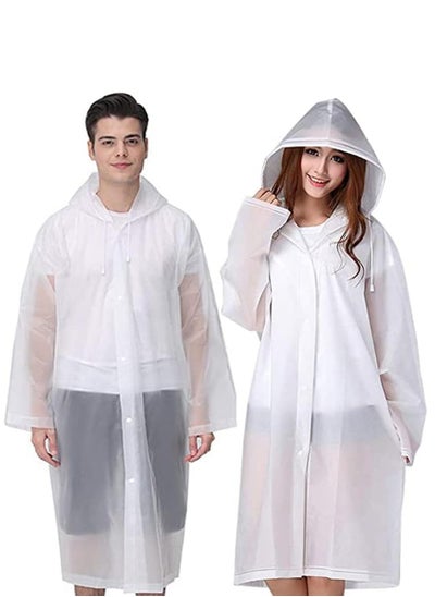 Buy Reusable Adults Raincoats,Rain Ponchos with Hood Drawstring, Lightweight Rain Coat Waterproof in UAE