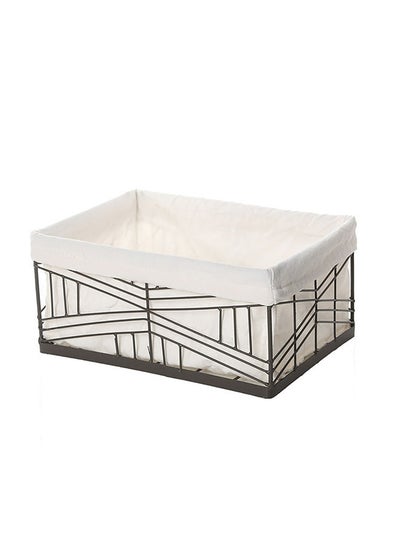 Buy Spruce Metal Basket With Liner, Black & White - 14 cm in UAE