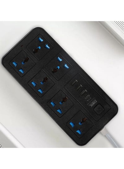 Buy Oasisgalore Multi Plug Extension Cord 6 Outlets, Power Strip with 4 USB Charging Sockets and 2M Cables. The Charging Station for Home,Kitchen,Office in UAE