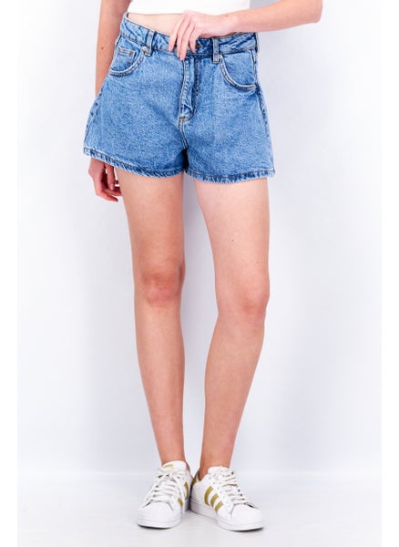 اشتري Women Washed Denim Short, Blue في الامارات