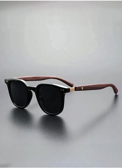 Buy Polarized UV Protected Wooden Frame Sunglasses in UAE