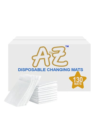 Buy A to Z - Disposable Changing Mat size (45cm x 60cm) Large- Premium Quality for Baby Soft Ultra Absorbent Waterproof - Pack of 130 - White in UAE