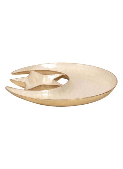 اشتري Rabiya Star Chip N Dip Plate, Gold - 31 cm في الامارات