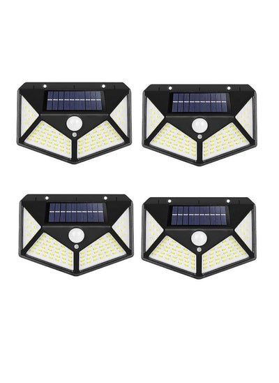 اشتري Pack Of 4 Pcs 100 Led Solar Outdoor Light Solar Motion Sensor Security Lights With 3 Lighting Modes Wireless Solar Wall Lights Waterproof Solar Powered Lights For Garden Home And Garage Use Black في الامارات