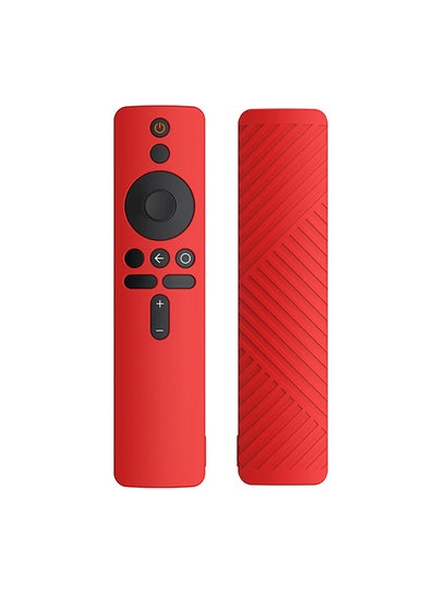 اشتري Silicone Remote Control Protective Cover for Xiaomi Mi Box S/4X Mi TV Stick Smart Tv Box Controller Remote Skin Sleeve Shockproof Protector- Red في الامارات