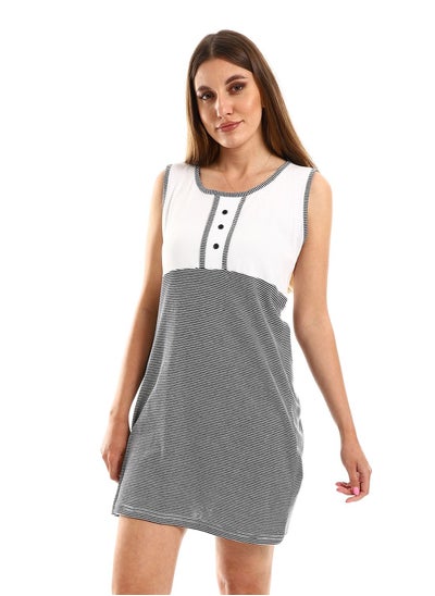 Buy Home Wear Sleep Shirt Cash Mayo Dress With Stripped Pattern in Egypt