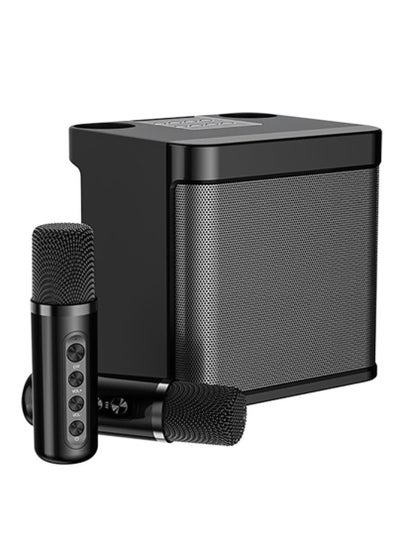 اشتري YS 203 Portable Wireless Bluetooth Karaoke Speaker With Dual Microphone Black في الامارات