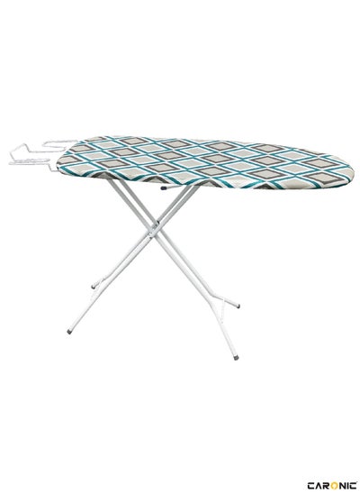 Buy Ironing Board Foldable Lightweight Adjustable Height Safety Lock Buckle Anti-Slip Screw 130x35 cm in UAE