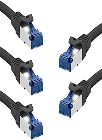 اشتري KabelDirekt 717 0.5m x5 Ethernet, patch & network cable (transfers gigabit internet speed, ideal for 1Gbps networks/LANs, routers, modems, switches, RJ45 plug ) black/silver في مصر