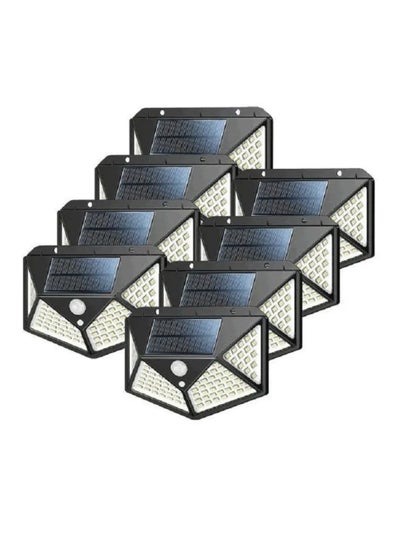 Buy Pack Of 8 Pcs 100 Led Solar Outdoor Light Solar Motion Sensor Security Lights With 3 Lighting Modes Wireless Solar Wall Lights Waterproof Solar Powered Lights For Garden Home And Garage Use Black in UAE