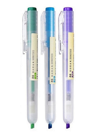 اشتري 3 أقلام هاى لايتر سوسته من ام جى ألوان مختلفة - بنفسجى وأخضر و أزرق في مصر