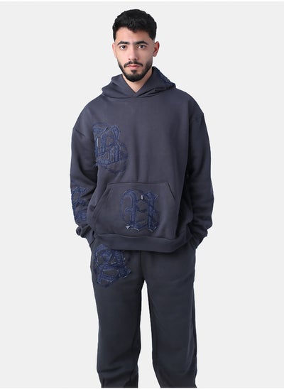 اشتري Applique hoodie with embroidered patchwork في مصر