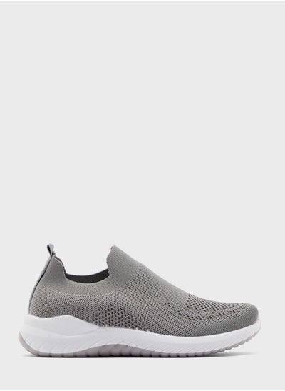 Buy Breathable Knit Pull On Comfort Sneakers in UAE