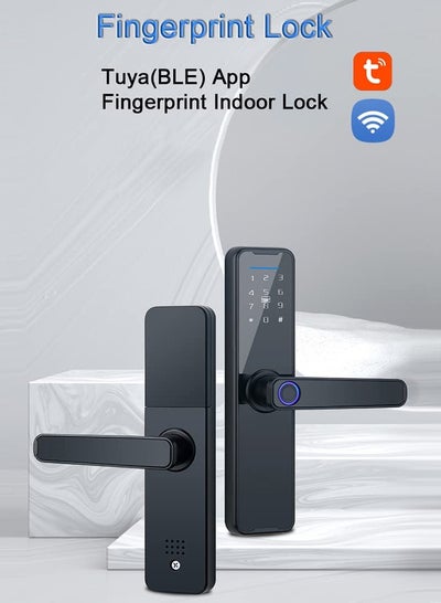 Buy Intelligent Door Lock, Tuya Smart Lock Fingerprint Door Lock Keypad Door Lock Access Card Door Lock with Handle Fingerprint Electronic Deadbolt Door Lock WiFi Smart Door Lock in Saudi Arabia
