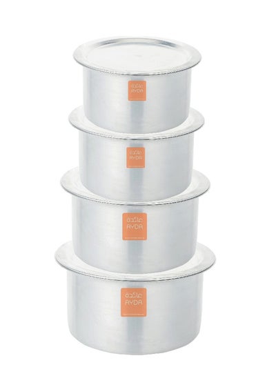 Buy 10-Pieces Aluminium Cooking pot Cookware Set Tope 3250Ml, 4000ml, 4750ml, 5500ml & 7000ml in UAE