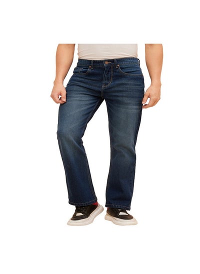 Buy Men Bootcut Light Fade Stretchable Jeans in UAE