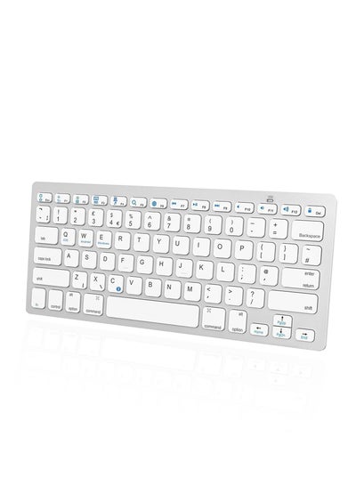 Buy Bluetooth Keyboard, Wireless Tablet Keyboards Compatible with Windows/Android/iOS, Keyboard for iPad/iPad Pro/iPad Air/iPad Mini, Samsung, iPhone and Other Devices, White in Saudi Arabia