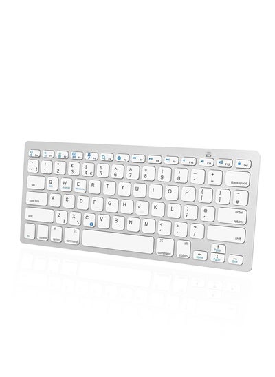 Buy Bluetooth Keyboard, Wireless Tablet Keyboards Compatible with Windows/Android/iOS, Keyboard for iPad/iPad Pro/iPad Air/iPad Mini, Samsung, iPhone and Other Devices, White in Saudi Arabia