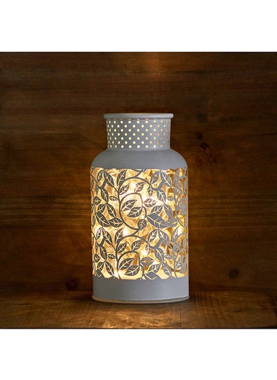 اشتري Evren Floral Cutwork Glass Lantern with LED Lights 8 x 15 x 8 cm في الامارات