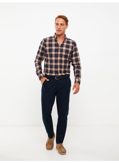 Buy Regular Fit Long Sleeve Plaid Gabardine Men's Shirt in Egypt