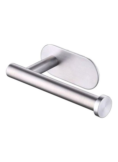 اشتري Stainless Steel Toilet Paper Holder Self Adhesive Toilet Paper Holder Stick On Toilet Silver 15 x 5 cm في الامارات