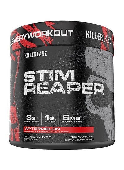 Buy KILLER LABZ Stim Reaper Pre-Workout | 3g Beta-Alanine | 1g Taurine | 6mg Nootropi-Stim | 30 Servings (Watermelon) in UAE