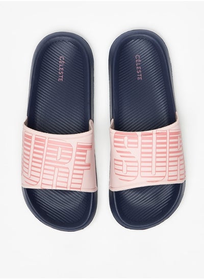 Buy Women's Typographic Print Slides in Saudi Arabia