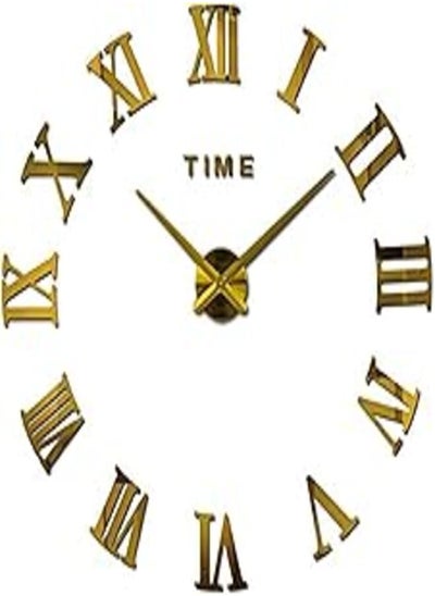 اشتري Sticker Wall Clock Gold - 47 Inch في مصر