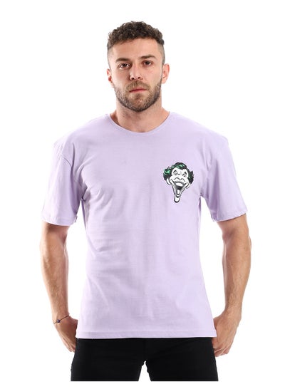Buy Front Print & Back Purple Cotton Tee in Egypt