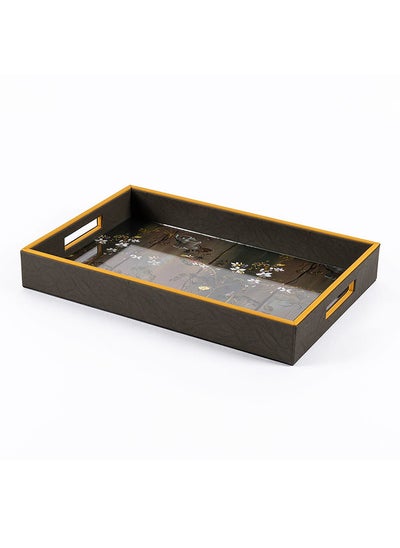 اشتري Forest Decorative Tray, Brown - 38.5x26x5 cm في الامارات