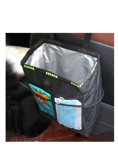 Buy Hanging Car Trash Can with Storage Pockets, Waterproof Leakproof Oxford Auto Garbage Bag, Vehicle Multi-Use Organizer for Outdoor Traveling, Foldable Trash Bin Universal for Truck, SUV, Home, Office in Saudi Arabia