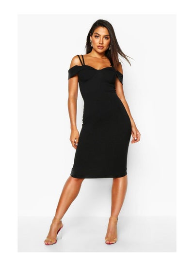 Buy Strappy Cold Shoulder Midi Dress in Saudi Arabia