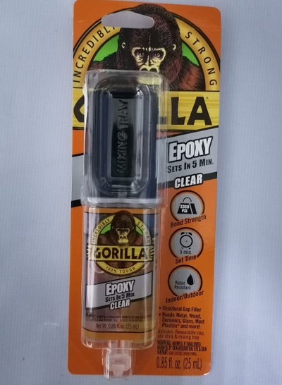 Buy Gorilla 2 Part Epoxy, 5 Minute Set.85 Ounce Syringe, Clear in UAE