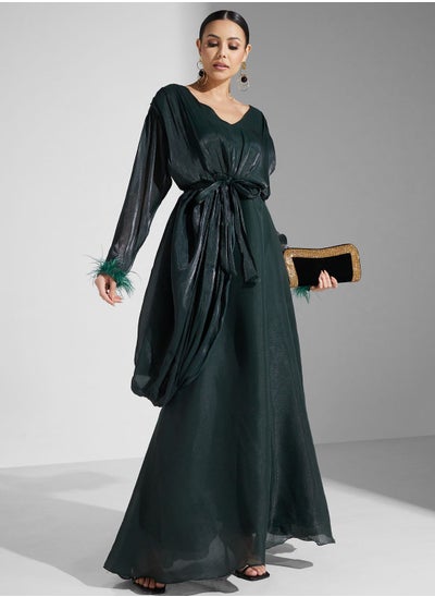 اشتري V-Neck Belted Dress في الامارات